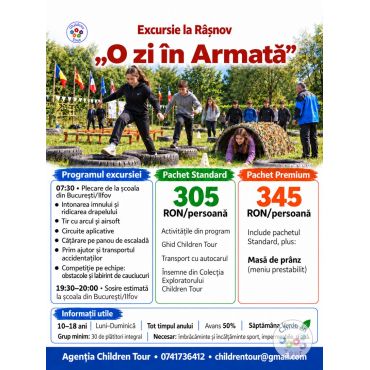 Excursie ''O zi in Armata'' la Rasnov, cu activitati aplicative incluse #childrentour