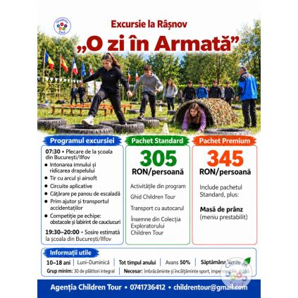 Excursie ''O zi in Armata'' la Rasnov, cu activitati aplicative incluse #childrentour