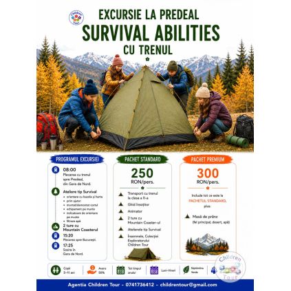 Excursie-drumetie Survival Games, la Predeal, cu trenul #childrentour