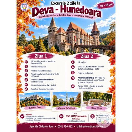 Excursie 2 zile la Deva-Hunedoara #childrentour