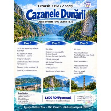 Excursie-Circuit 3 zile la Cazanele Dunarii #childrentour